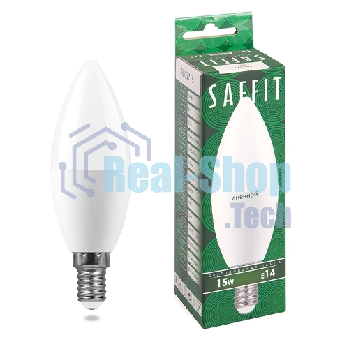 Лампа светодиодная SAFFIT SBC3715 LED 15Вт Е14 дневной матовая свеча