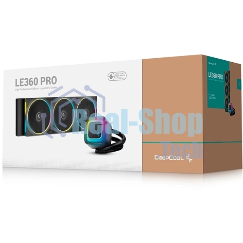 Система жидкостного охлаждения Deepcool LE360 PRO ARGb Soc-AM5/AM4/1200/1700/1851 черный 4-pin 19-33dB Al 300W 1817gr Ret (R-LE360PRO-BKAMMC-G-1)