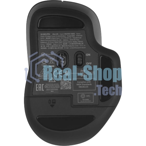 Мышь беспроводная Xiaomi Wireless Mouse Comfort Edition черный, 1200 dpi, радиоканал, USB, кнопки - 3