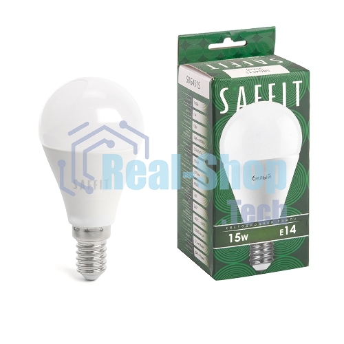 Лампа светодиодная SAFFIT SBC3715 LED 15Вт Е14 белый матовый шар