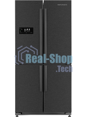 Холодильник Kuppersberg NMFV 18591 DX темный металл трехкамерный 390/170л морозилка снизу, No Frost, Side by Side