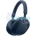 Беспроводные/проводные наушники Sony WH-1000XM5 синий, полноразмерные, Bluetooth + проводной, активное шумоподавление, до 30 ч