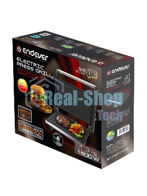 Гриль электрический Endever Grillmaster 113, черный