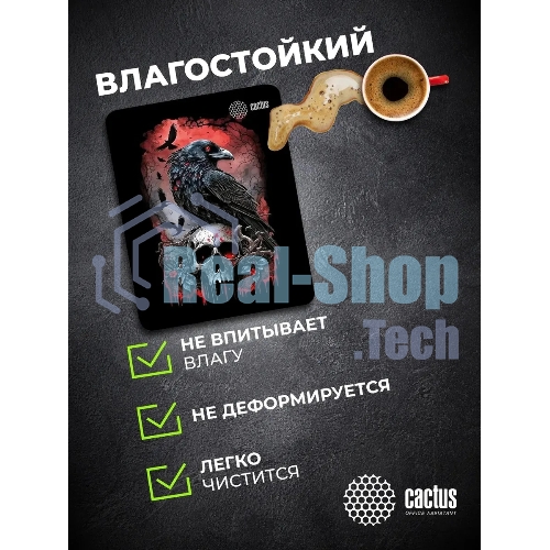 Коврик для мыши Cactus Raven 250x200x3мм (CS-MP-D14S)