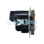 Розетка 1-местная IEK BRITE РЮш10-2-БрШ (BR-R14-16-U21-D31-K37) с заземлением, с защитными шторками, 16А, с USB A+A 5В 3,1А, шампань