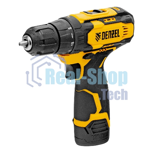 Дрель-шуруповерт Denzel CDQ-12, 12 В, 1,5 Ач, 30 Нм, щеточный