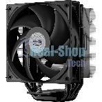 Кулер для процессора PCCooler RT500 BK (240W, 4-pin PWM, LED temp., 152мм, Al/Cu, 5x6мм, 1x120мм, 73.32CFM, 34.9dBA, 2200RPM, S: 1851/1700/1200/115X, AM5/AM4, черный)