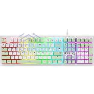 Клавиатура Defender Karon GK-129 проводная, USB Type-A, белый/зеленый