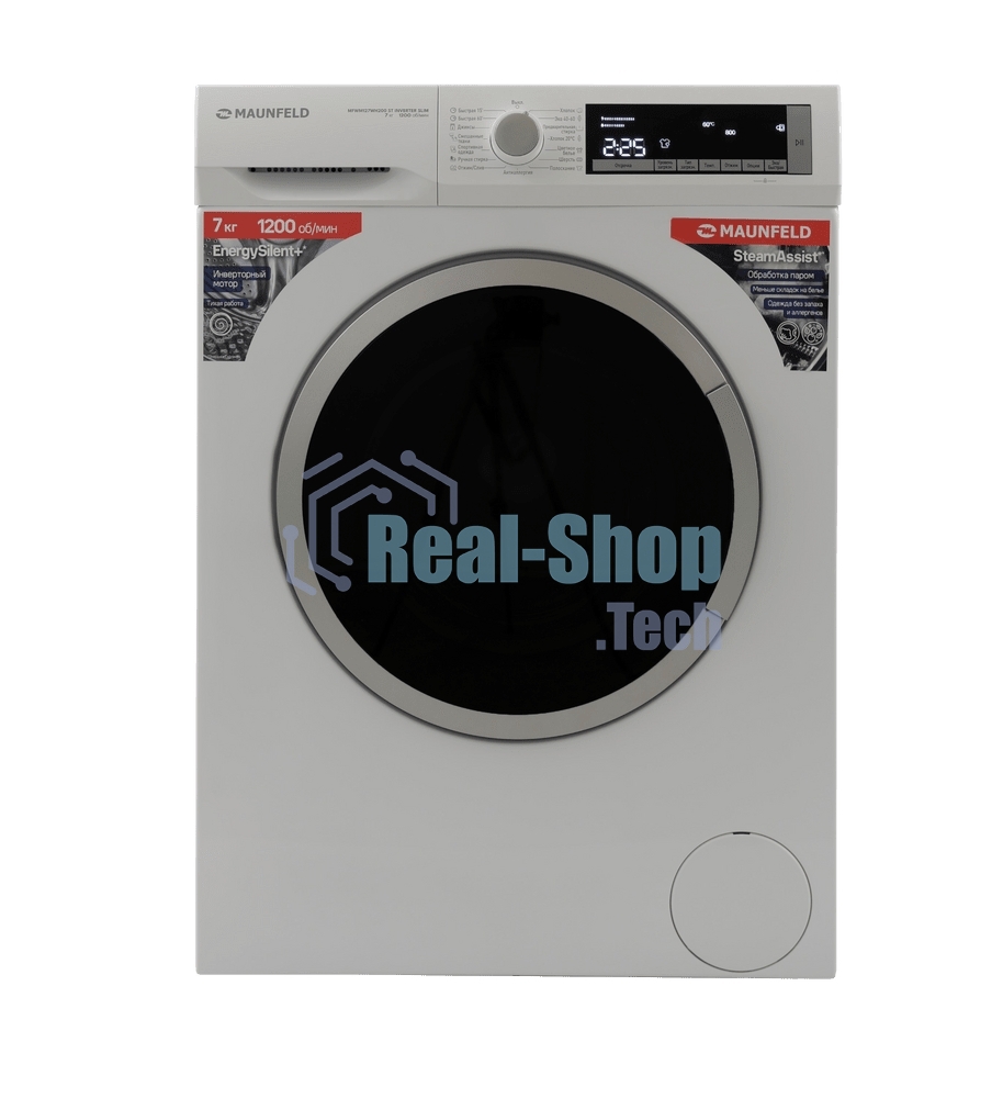 Стиральная машина Maunfeld MFWM127WH200 ST INVERTER SLIM белый, загрузка фронтальная 7 кг, 1200 об/мин, класс A+++