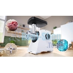Мясорубка электрическая Bosch MFWS607W белый, 2100 Вт, 3.5 кг/мин, реверс, насадки - 4
