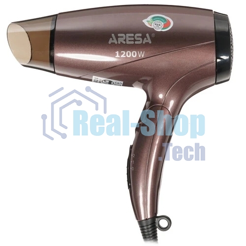 Фен ARESA AR-3214 коричневый/черный, 1250 Вт, компактный