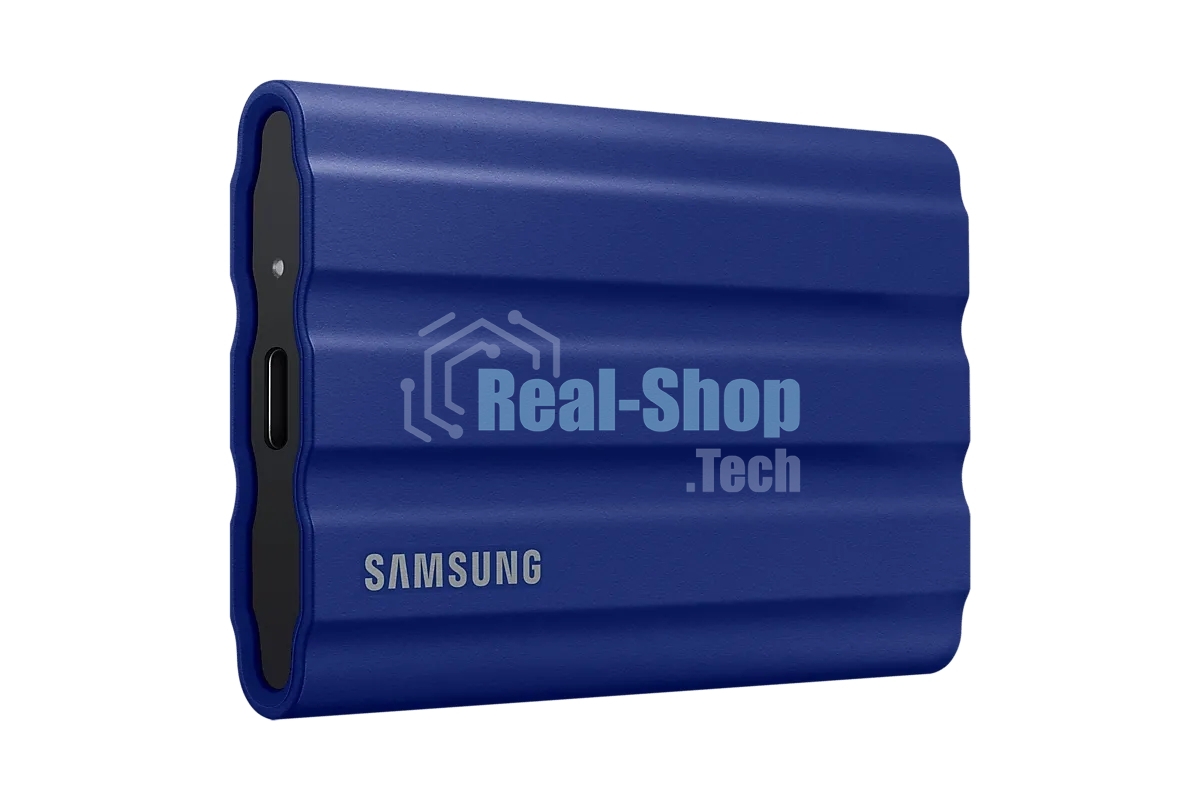 Внешний SSD Samsung T7 Shield, 1TB, USB 3.2 Gen 2 Type-C, R/W 1050/1000, синий