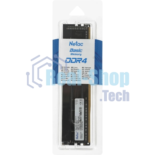 Оперативная память NETAC Basic, DDR4, 8GB (1x8GB), 3200MHz, CL22, DIMM