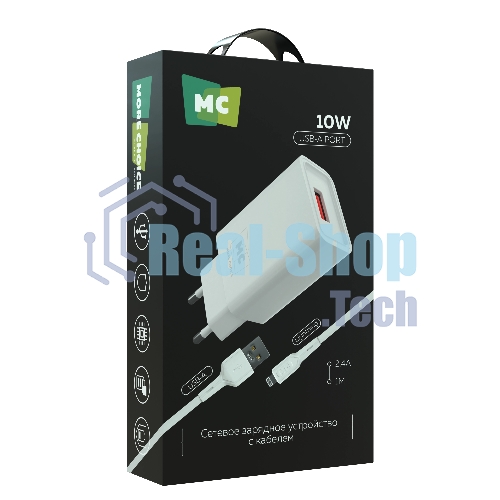 Сетевое зарядное устройство MORE CHOICE (4620202555694) NC07i СЗУ 1USB 2.0A, белый