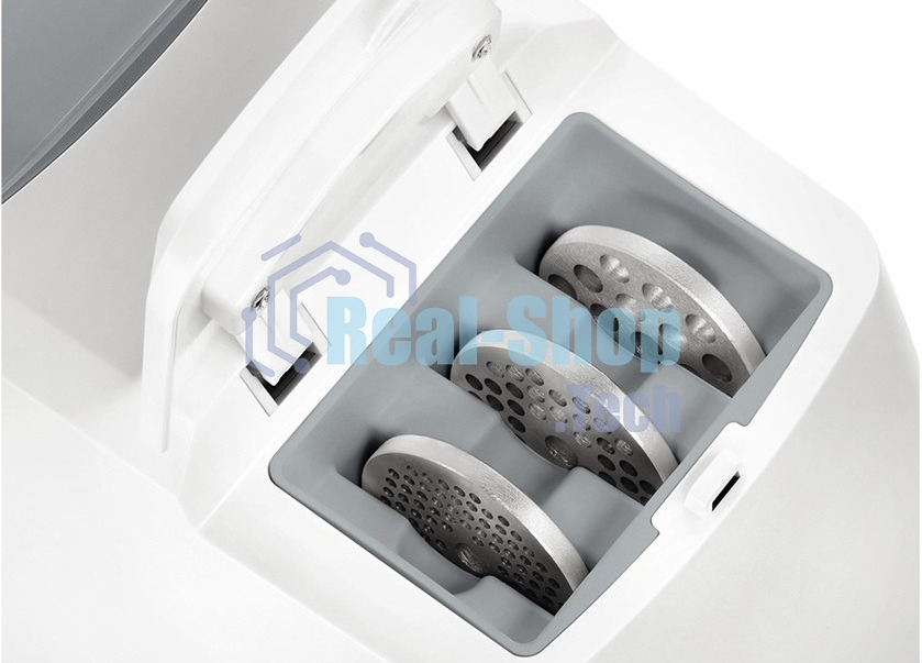 Мясорубка электрическая Bosch MFW 66020 белый/серый, 1800 Вт, 3.0 кг/мин, реверс, защита от перегрузки, насадки - 5