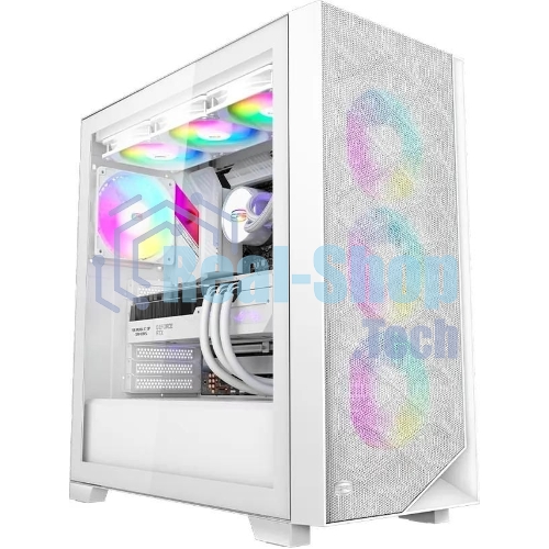 Компьютерный корпус PCCooler C3D510 WH ARGb, Tempered Glass Full Tower, White, TG, 0.7 SPCC, 3x120мм ARGb E-ATX, ATX, mATX, mITX 170/390/410мм 2x2.5