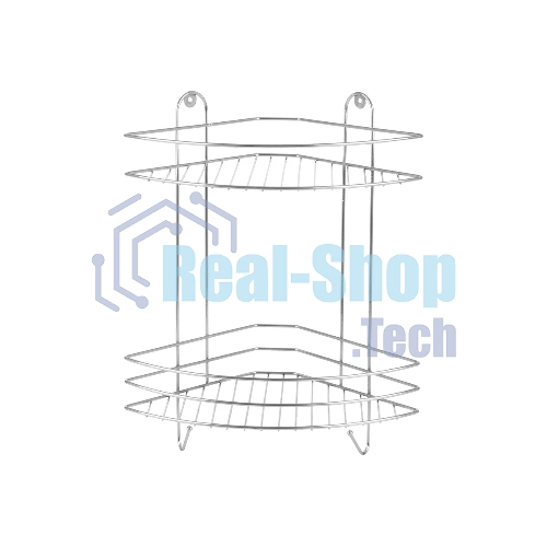 Полка угловая двухъярусная РЫЖИЙ КОТ Vento Plus 23*23*41,5 см хром (310848)
