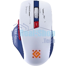 Мышь беспроводная Defender Tisa GM-126 белый/синий, 1600 dpi, радиоканал, Bluetooth, USB, кнопки - 6