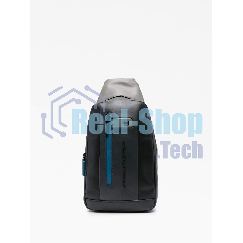 Рюкзак слинг мужской Piquadro Urban CA6540UB00/NGR, кожа, черный/серый