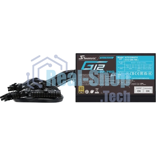Блок питания Seasonic ATX 750W G12 GM-750 80 PLUS gold (20+4pin) APFC 120мм fan 6xSATA RTL