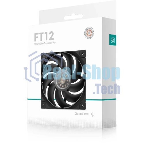 Вентилятор для корпуса DEEPCOOL FT12 черный, 120 мм, 2150 об/мин, 32 дБ, 4 pin