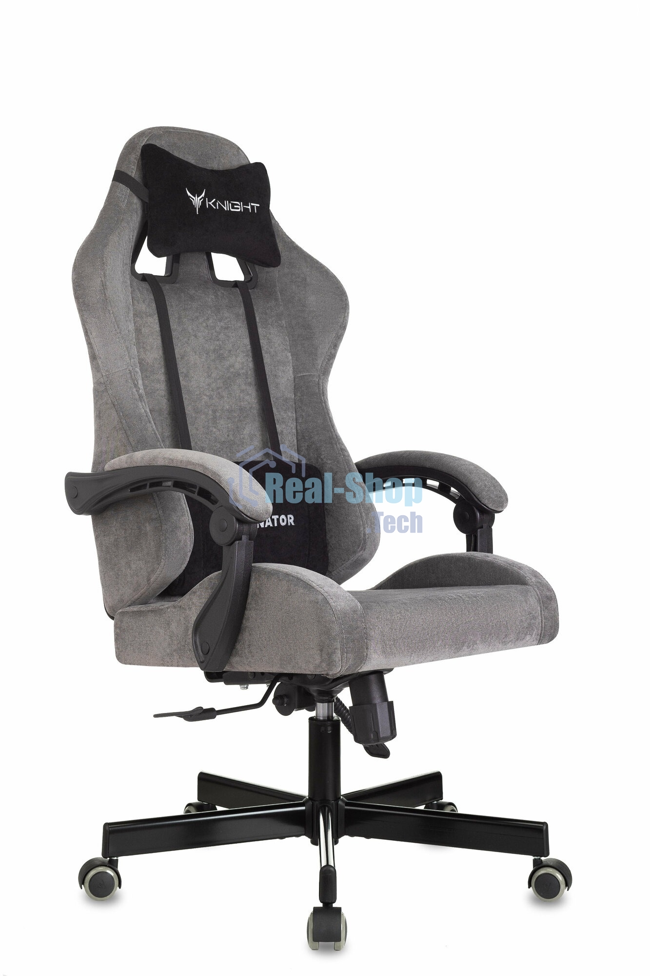 Кресло игровое Knight Terminator серый Light-19, крестов. металл
