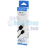Кабель Maxvi MC-02 black USB-A - Type-C ток макс. нагрузки 2А, макс. напряжение 5V, длина кабеля 1м, материал PVC, черный