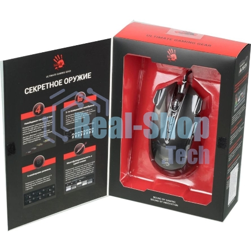 Мышь проводная A4Tech Bloody J90s черный, 8000 dpi, USB, кнопки - 12