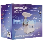 Мясорубка электрическая Аксион М33.04 белый, 1500 Вт, 1.7 кг/мин, реверс, защита от перегрузки, насадки - 5