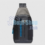 Рюкзак слинг мужской Piquadro Urban CA6540UB00/NGR, кожа, черный/серый
