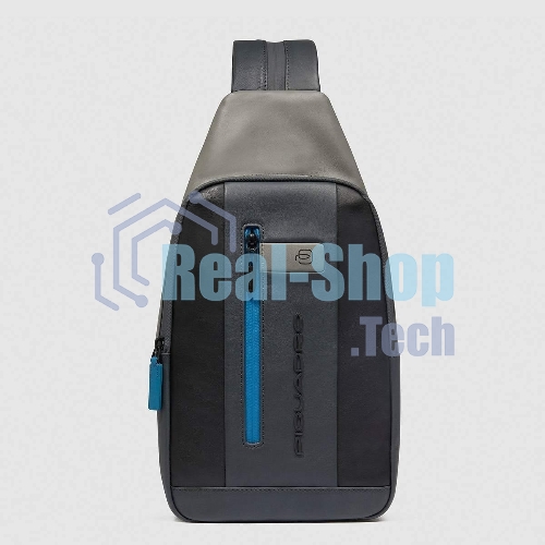 Рюкзак слинг мужской Piquadro Urban CA6540UB00/NGR, кожа, черный/серый