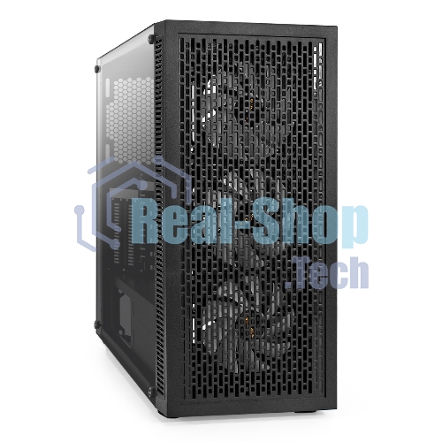 Компьютерный корпус Miditower ExeGate EVO-5001A-EVO800 (ATX, БП EVO800RGb с вент. 12 см, 2хUSB+1хUSB 3.0+HD Audio, черный, 3 вент.12см с RGb подсветкой, боковая панель - закаленное стекло)