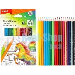 Карандаши цветные Deli EC113-18 Enovation, трехгранный профиль, пластик 18 цветов, коробка с европодвесом (18шт)