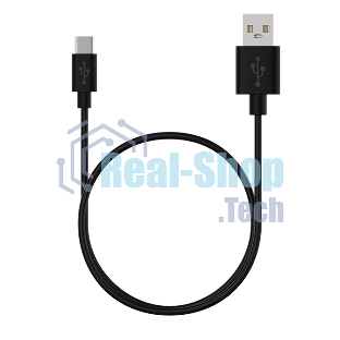 Кабель Maxvi MC-02 black USB-A - Type-C ток макс. нагрузки 2А, макс. напряжение 5V, длина кабеля 1м, материал PVC, черный