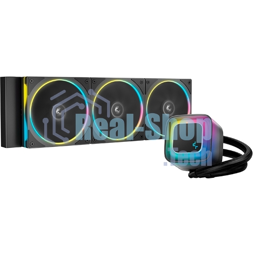 Система жидкостного охлаждения Deepcool LE360 PRO ARGb Soc-AM5/AM4/1200/1700/1851 черный 4-pin 19-33dB Al 300W 1817gr Ret (R-LE360PRO-BKAMMC-G-1)