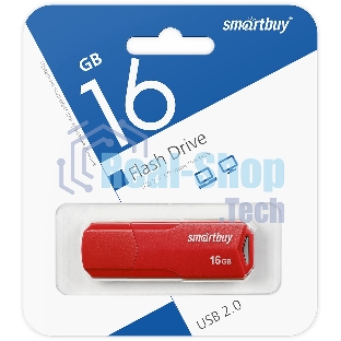 Флешка USB Smartbuy CLUE Red (SB16GbCLU-R), 16Gb, USB 2.0, R/W 20/10, красный