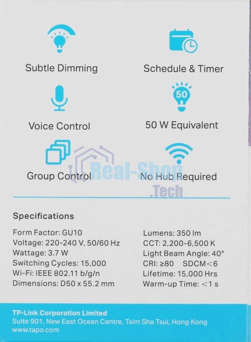 Умная многоцветная Wi-Fi спот-лампа TP-Link Tapo L630