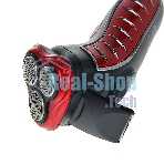 Электробритва Sakura SA-5414RB красно-черный(Бритва электрическая, сухое бритье, работа от аккумулятора. 3 бреющие головки. Индикатор заряда батарейки. Защитная крышка. Щеточка для очистки.)