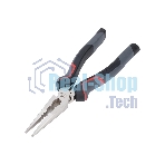 Плоскогубцы удлиненные Deli DL0104 200 мм, Cr-V, эксцентриковый шарнир, антикоррозийное покрытие, трехкомпонентная прорезиненная рукоять