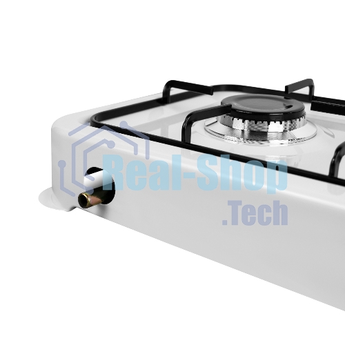 Плита настольная газовая Centek CT-1524 белый, 3.4 кВт, газ, конфорки - 2, эмаль, поворотные переключатели