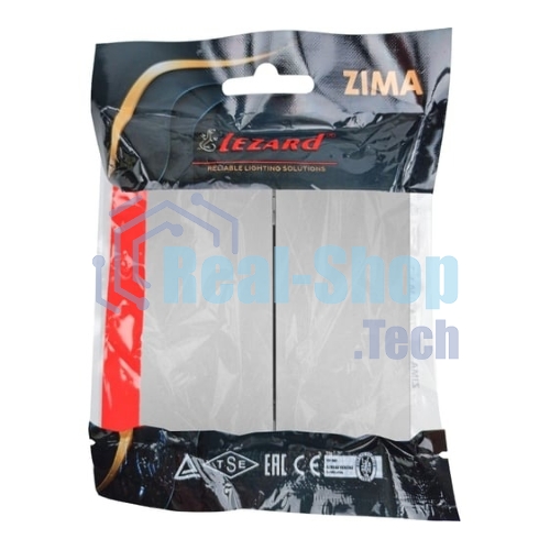 Выключатель 2-кл. СП ZIMA IP20 10А безвинт. зажим серый матовый LEZARD 704-7488-101QC