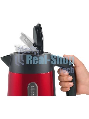 Электрочайник Bosch TWK4P434 красный, 1.7 л, 2400 Вт, скрытый нагревательный элемент