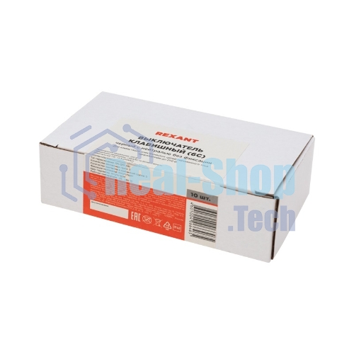 Выключатель клавишный Rexant 250V 15А (6с) (ON)-OFF-(ON) черный с нейтралью Б/Фикс