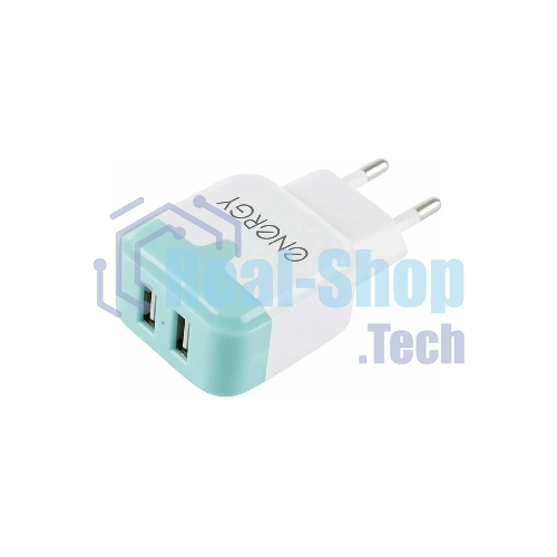 Сетевое зарядное устройство ENERGY ET-33, 2 USB разъема, 2,1А, белый (104291)