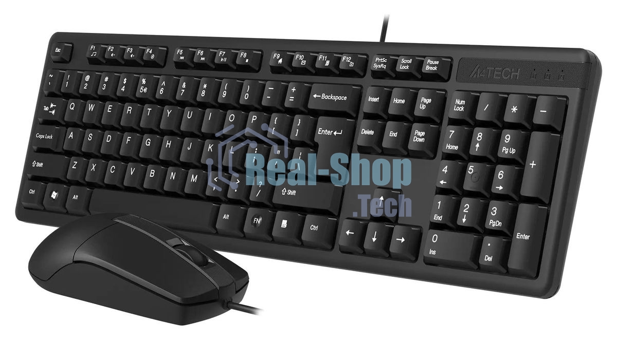 Комплект клавиатура+мышь A4Tech KK-3330S проводной, USB, 1200 DPI, чёрный