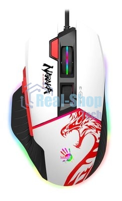 Мышь проводная A4Tech Bloody W95 Max Naraka белый/рисунок, оптическая, 12000 dpi, USB, кнопки - 6