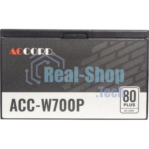 Блок питания Accord ACC-W700P, 700Вт, 80 PLUS WHITE, 120мм, черный