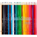 Карандаши цветные Deli EC130-24 ColoRun, шестигранный профиль, дерево 24 цвета, коробка с европодвесом (24шт)