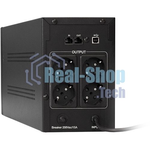 Источник бесперебойного питания ExeGate EP212519RUS SpecialPro Smart LLB-1000.LCD.AVR.4SH.RJ.USB 1000VA, черный, 4 евророзетки, USB