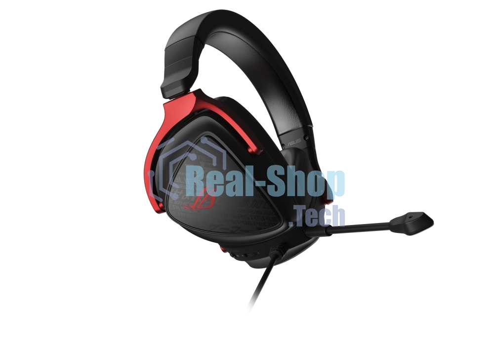 Гарнитура ASUS ROG Delta S Core чёрный-красный, проводная, 3.5 мм, съёмный микрофон, совместимость с PlayStation, Xbox